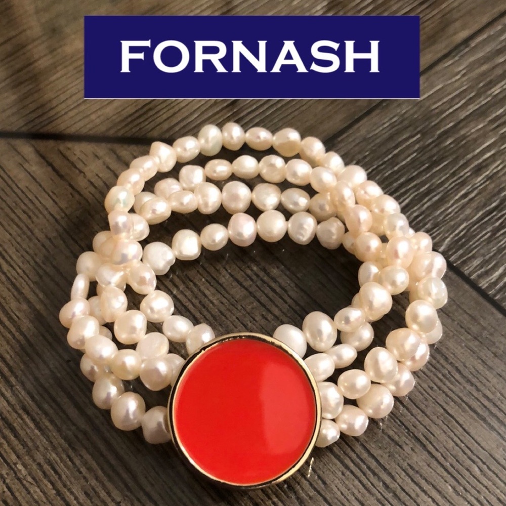 FORNASH Monogrammed Freshwater Pearl Bracelet